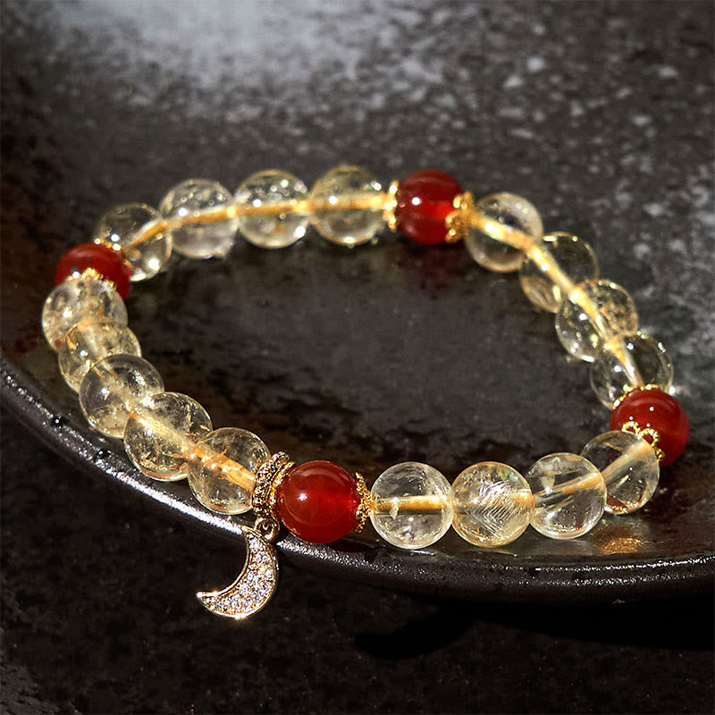 Nimara Ritual Citrine Red Agate Moon Prosperity Bracelet