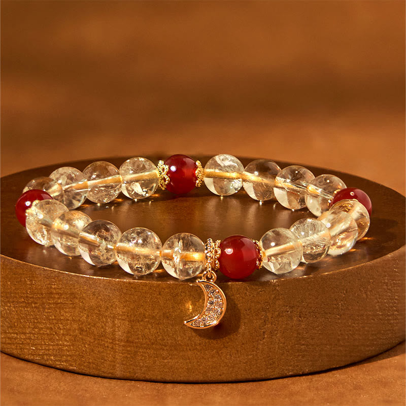 Nimara Ritual Citrine Red Agate Moon Prosperity Bracelet
