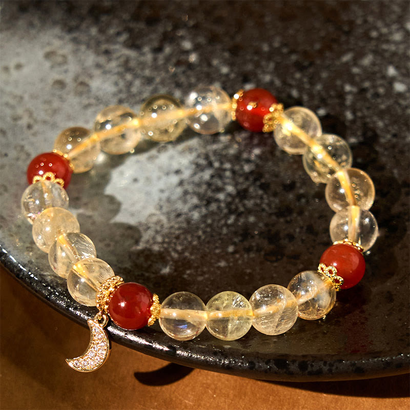 Nimara Ritual Citrine Red Agate Moon Prosperity Bracelet