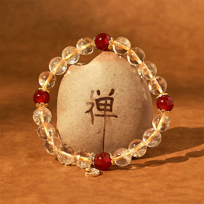 Nimara Ritual Citrine Red Agate Moon Prosperity Bracelet