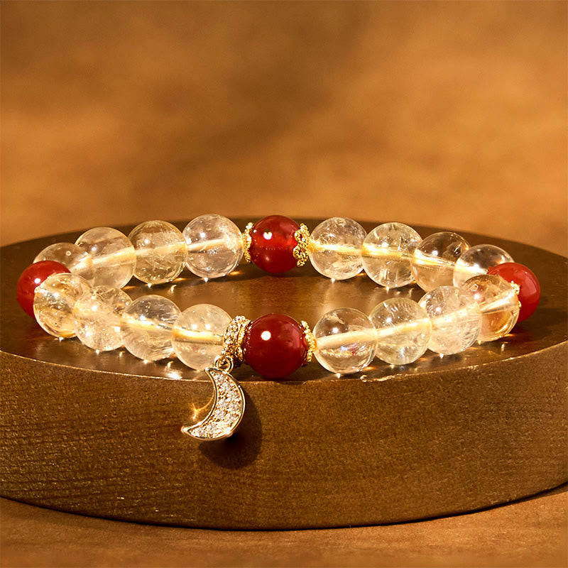 Nimara Ritual Citrine Red Agate Moon Prosperity Bracelet