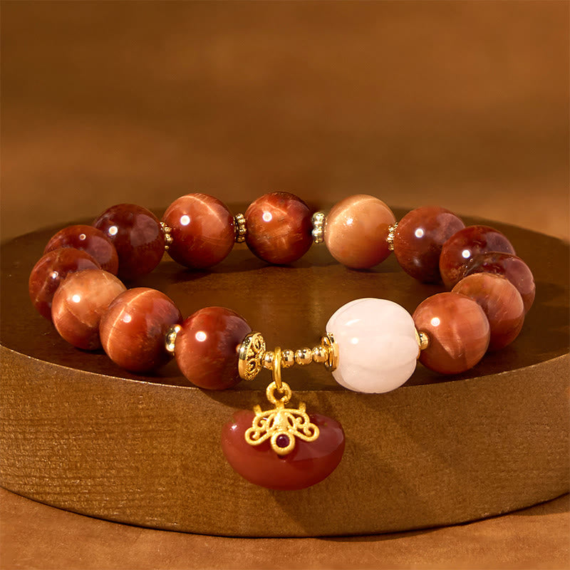Nimara Ritual Natural Red Tiger Eye Pumpkin Calm Bracelet