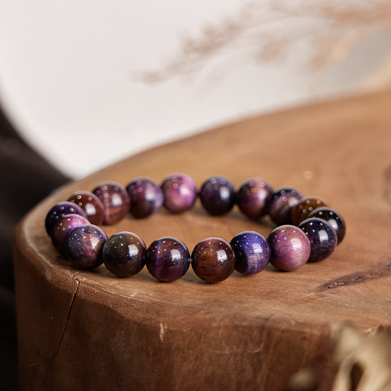 Nimara Ritual Natural Purple Tiger Eye Protection Strength Bracelet