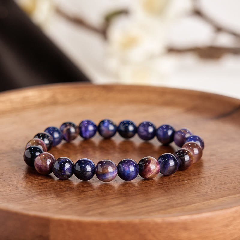Nimara Ritual Natural Purple Tiger Eye Protection Strength Bracelet