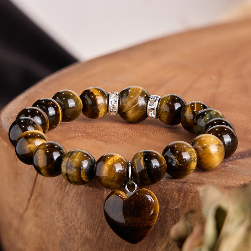 Nimara Ritual Various Crystal Green Aventurine Love Heart Balance Bracelet