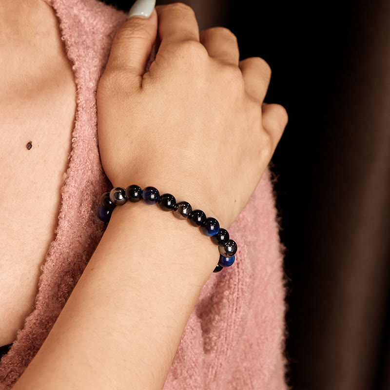 Nimara Ritual Natural Tiger's Eye Obsidian Hematite Positive Powerful Bracelet