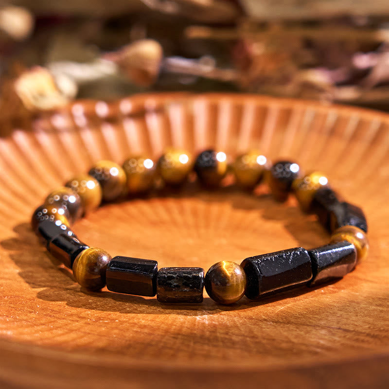 Nimara Ritual Natural Black Tourmaline Tiger Eye Positive Bracelet