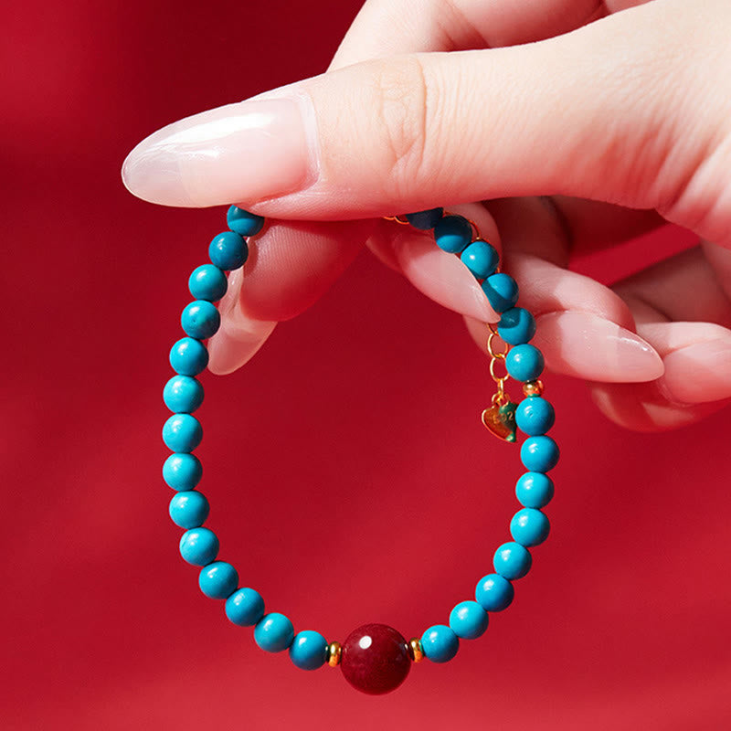 Nimara Ritual 925 Sterling Silver Turquoise Cinnabar Purification Bracelet
