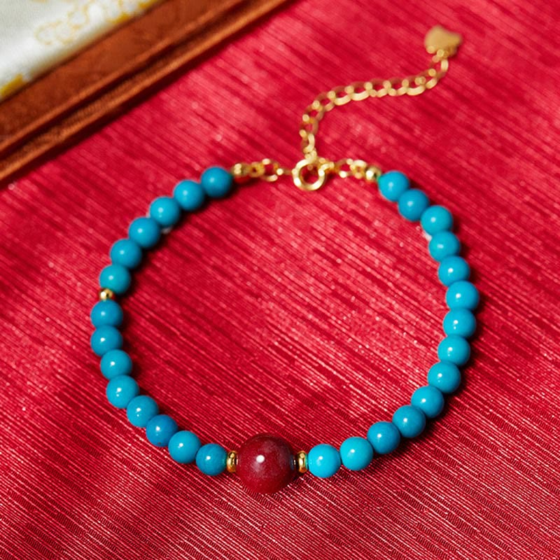 Nimara Ritual 925 Sterling Silver Turquoise Cinnabar Purification Bracelet