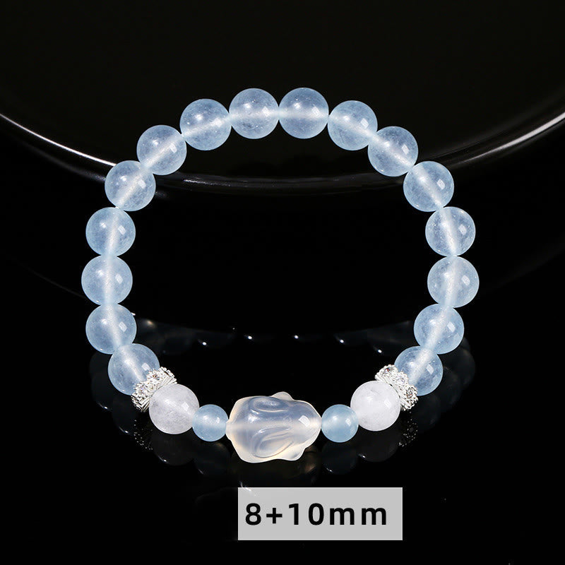 Nimara Ritual Blue Chalcedony White Agate Rabbit Emotional Balance Bracelet