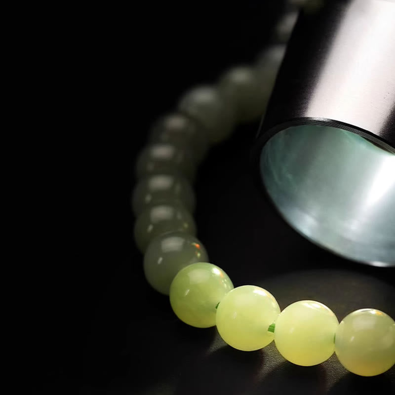 Nimara Ritual Natural Hetian Jade Agate Rabbit Copper Coin Luck Bracelet