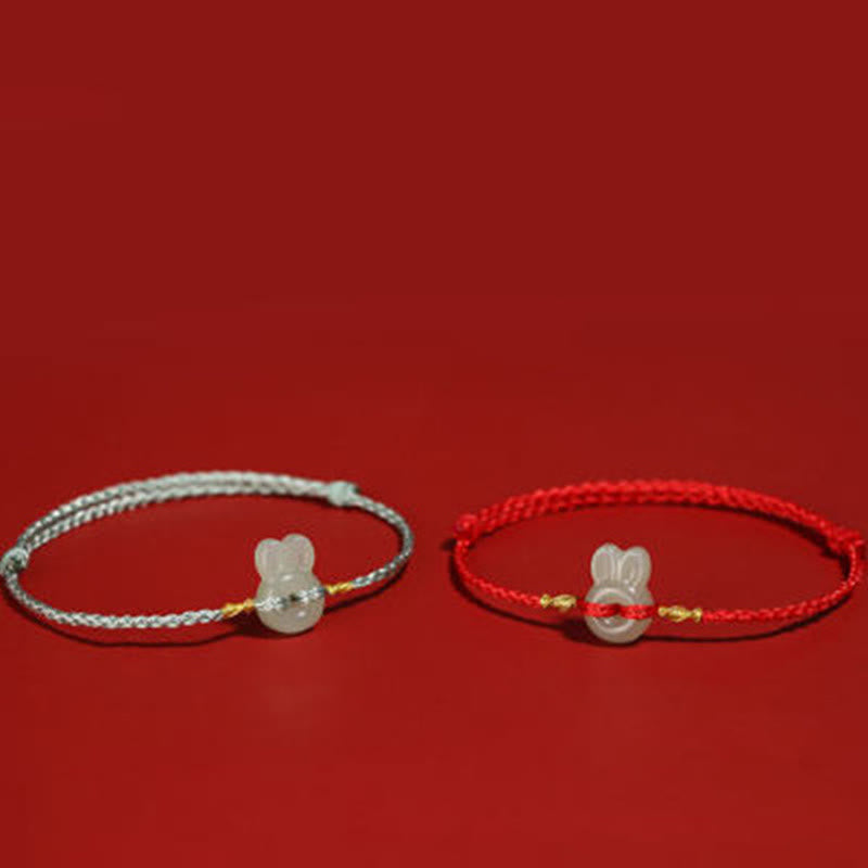 Nimara Ritual Hetian Jade Cute Rabbit String Luck Bracelet