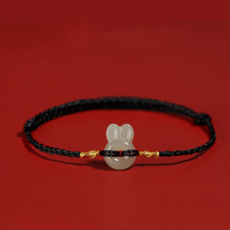 Nimara Ritual Hetian Jade Cute Rabbit String Luck Bracelet