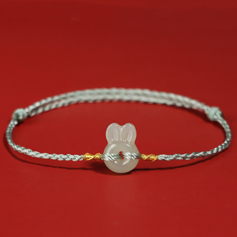 Nimara Ritual Hetian Jade Cute Rabbit String Luck Bracelet