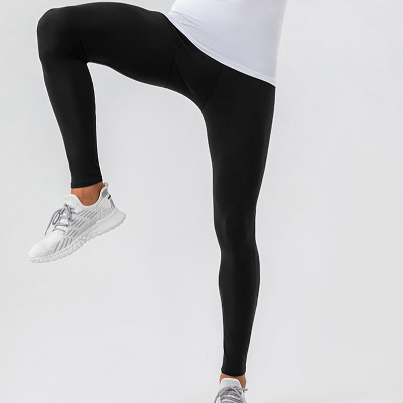 Nimara Ritual Plain High Waist Elastic Breathable Sports Men's Leggings Pants
