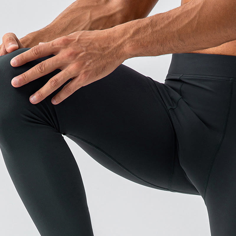 Nimara Ritual Plain High Waist Elastic Breathable Sports Men's Leggings Pants