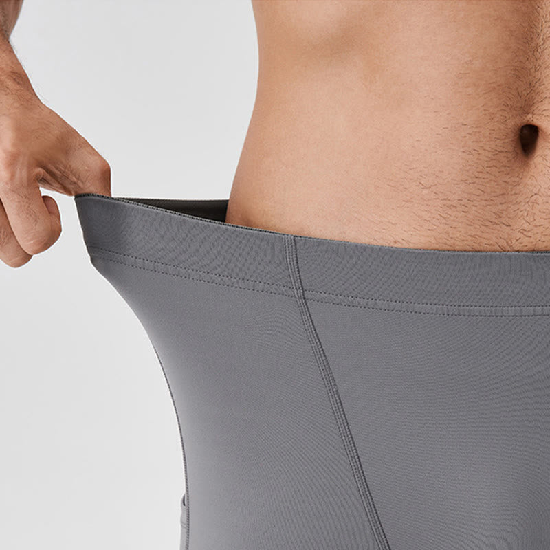 Nimara Ritual Solid Color High Waist Elastic Breathable Sports Men's Leggings Pants With Back Zipper Pocket