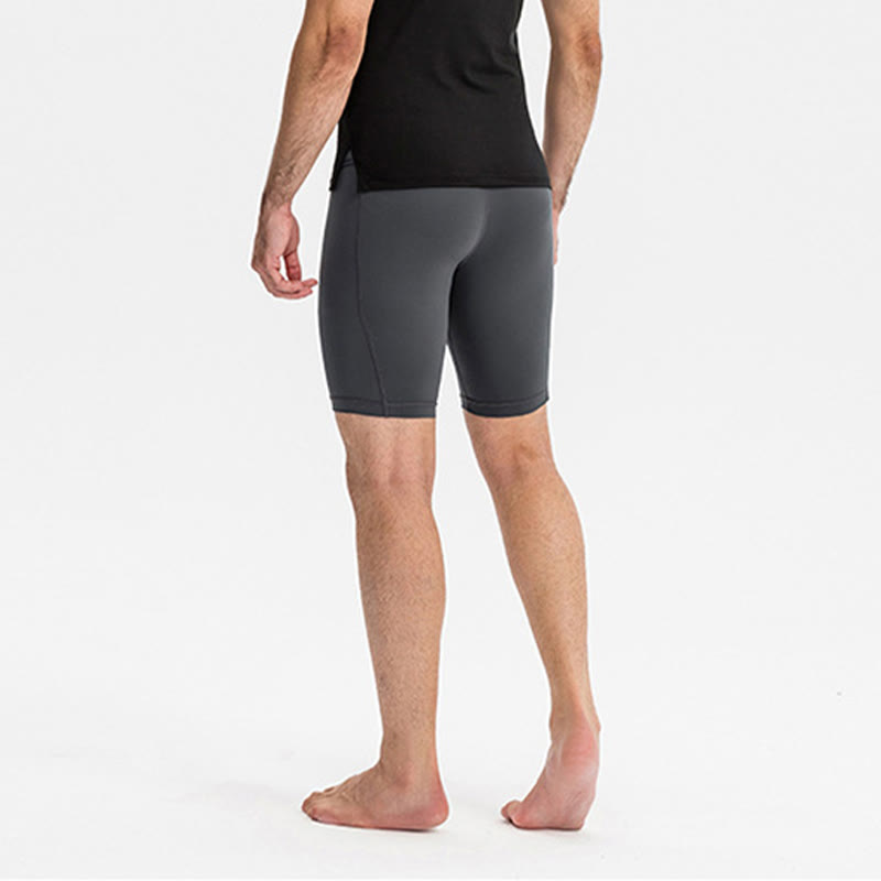 Nimara Ritual Men's Tight Stretch High Elasticity Quick Dry Sports Shorts With Zipper Pockets