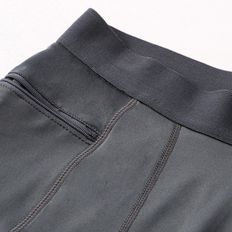 Nimara Ritual Men's Tight Stretch High Elasticity Quick Dry Sports Shorts With Zipper Pockets