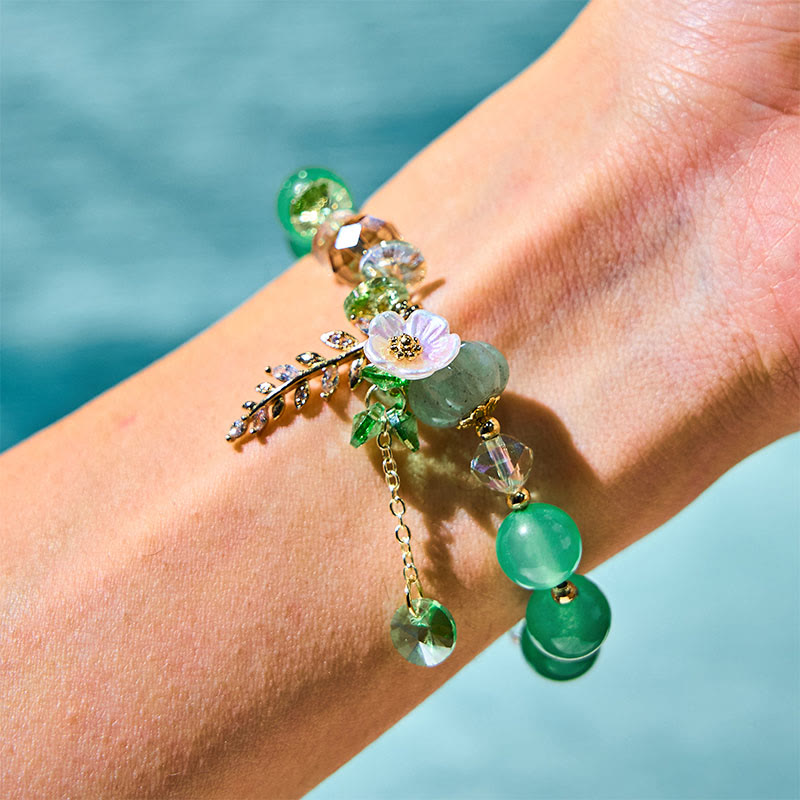 Nimara Ritual Blue Crystal Amethyst Sun Stone Green Aventurine Healing Bracelet