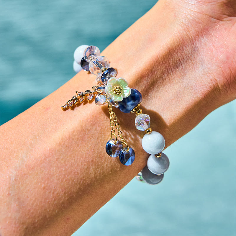 Nimara Ritual Blue Crystal Amethyst Sun Stone Green Aventurine Healing Bracelet