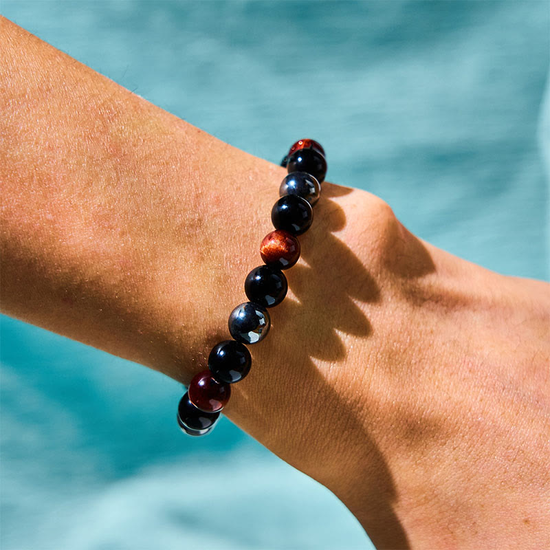 Nimara Ritual Natural Tiger's Eye Obsidian Hematite Positive Powerful Bracelet