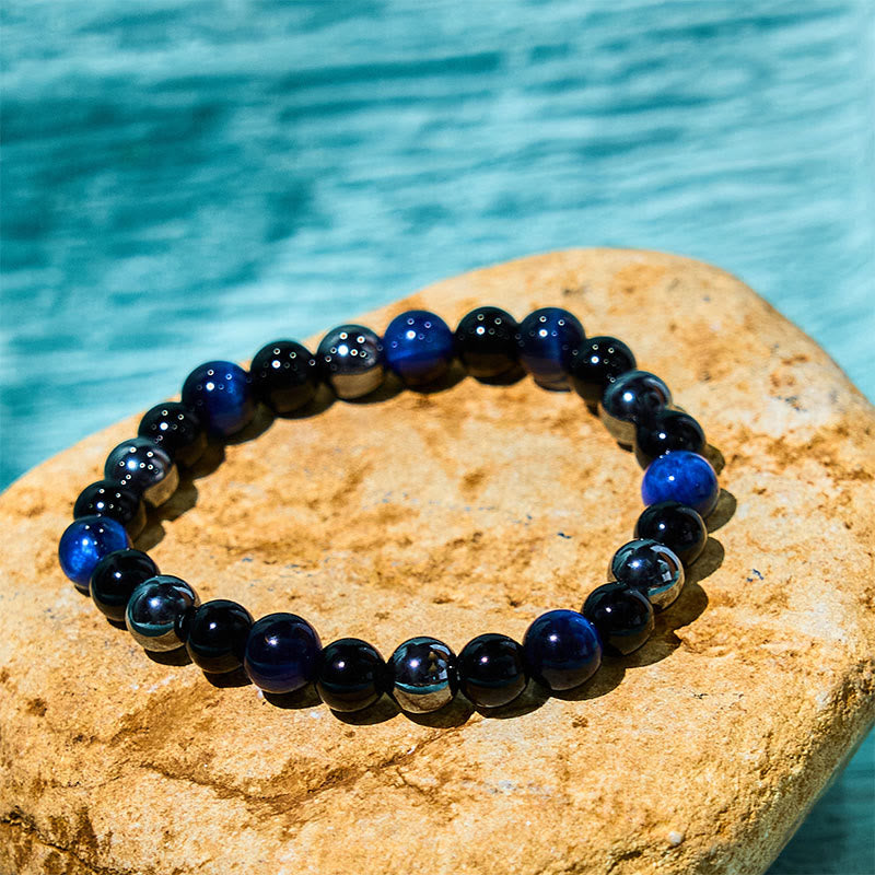 Nimara Ritual Natural Tiger's Eye Obsidian Hematite Positive Powerful Bracelet