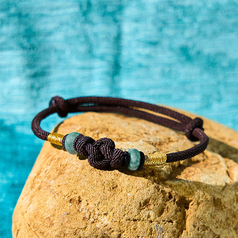 Nimara Ritual Red String Jade Luck Fortune Knot Braided Couple Bracelet