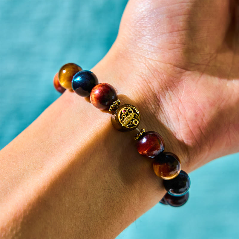 Nimara Ritual Tiger Eye Stone Beads Protection Courage Bracelet