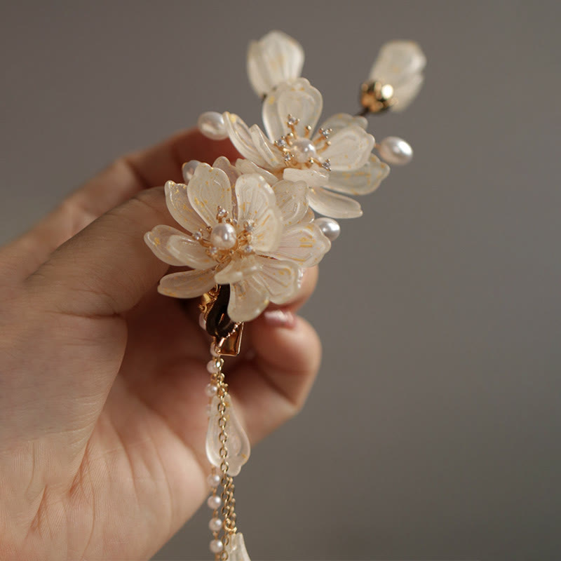 Nimara Ritual Classical Magnolia Tassel Side Hair Clip