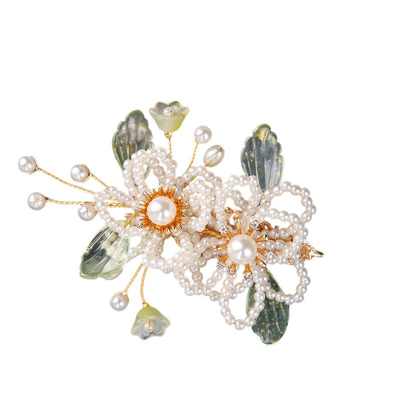 Nimara Ritual Retro Style Flower Leaf Tassel Hair Clip