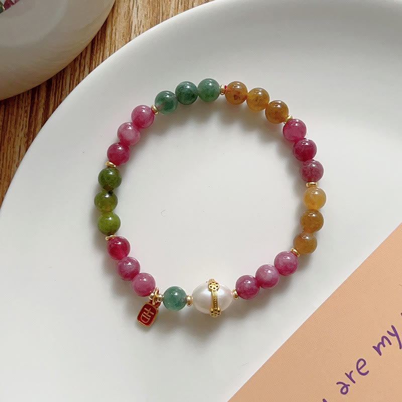 Nimara Ritual Colorful Tourmaline Lucky Cat Positive Bracelet