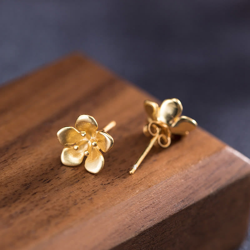 Nimara Ritual 925 Sterling Silver Golden Peach Blossom Balance Earrings