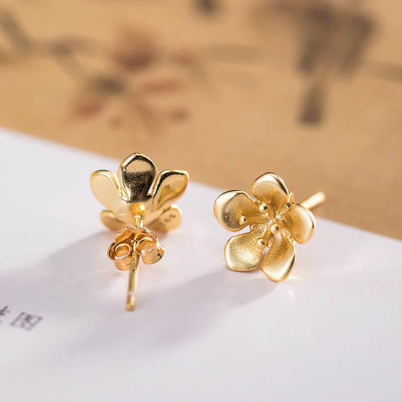 Nimara Ritual 925 Sterling Silver Golden Peach Blossom Balance Earrings