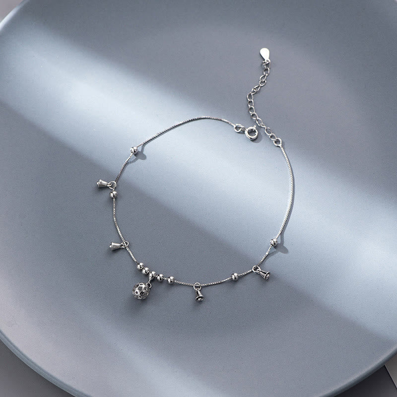 Nimara Ritual 925 Sterling Silver Antiquity Bell Protection Anklet