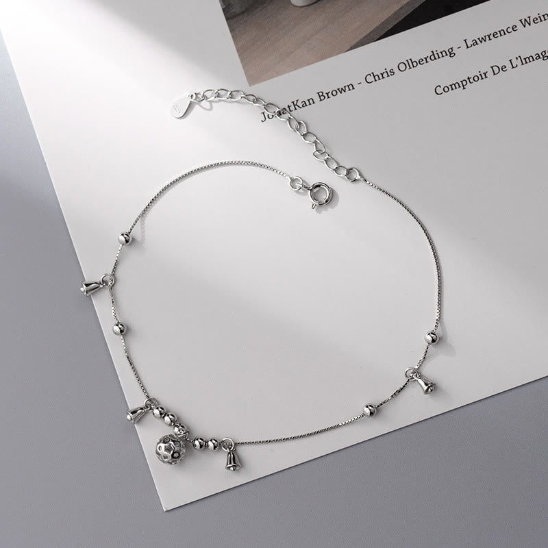 Nimara Ritual 925 Sterling Silver Antiquity Bell Protection Anklet