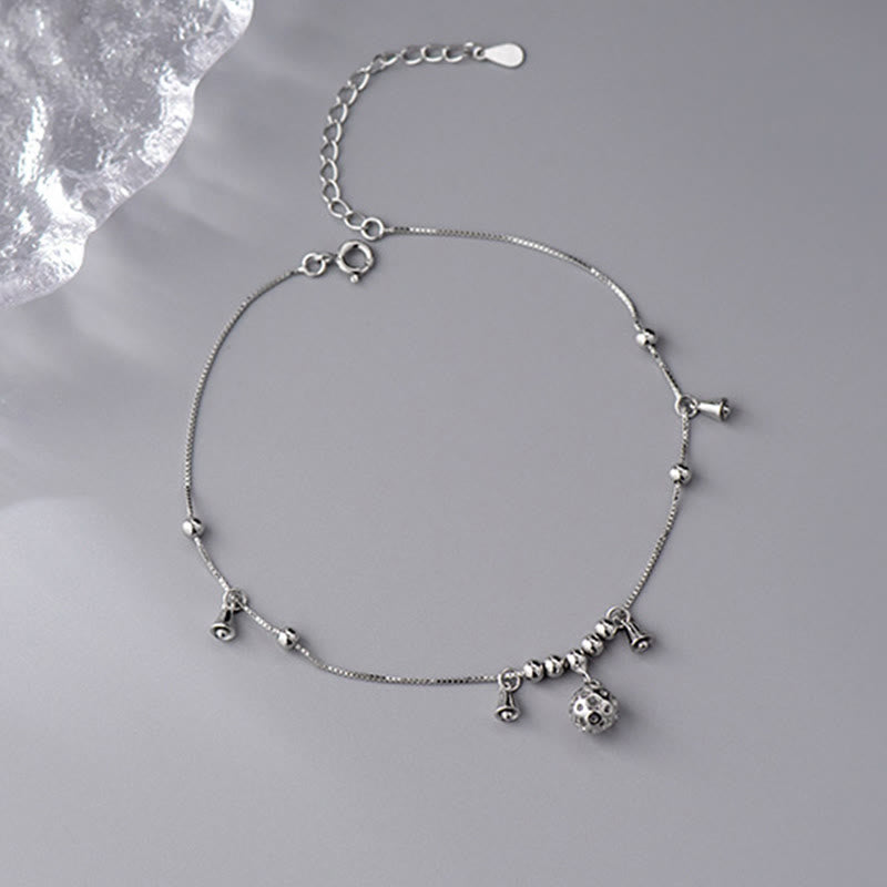 Nimara Ritual 925 Sterling Silver Antiquity Bell Protection Anklet