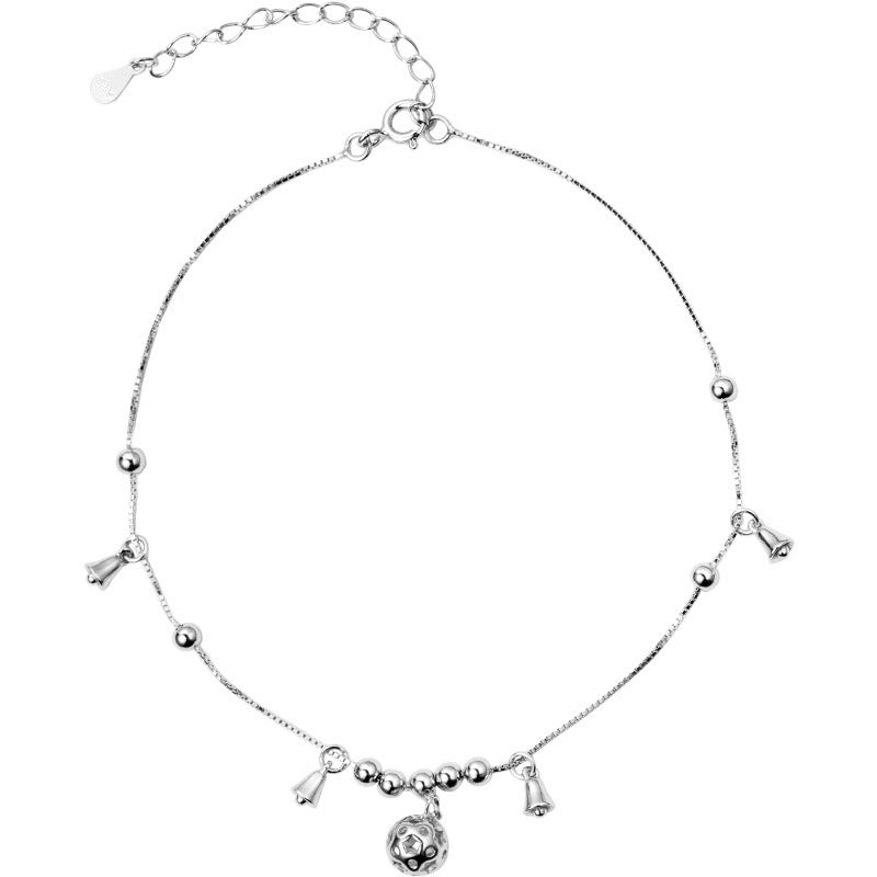 Nimara Ritual 925 Sterling Silver Antiquity Bell Protection Anklet