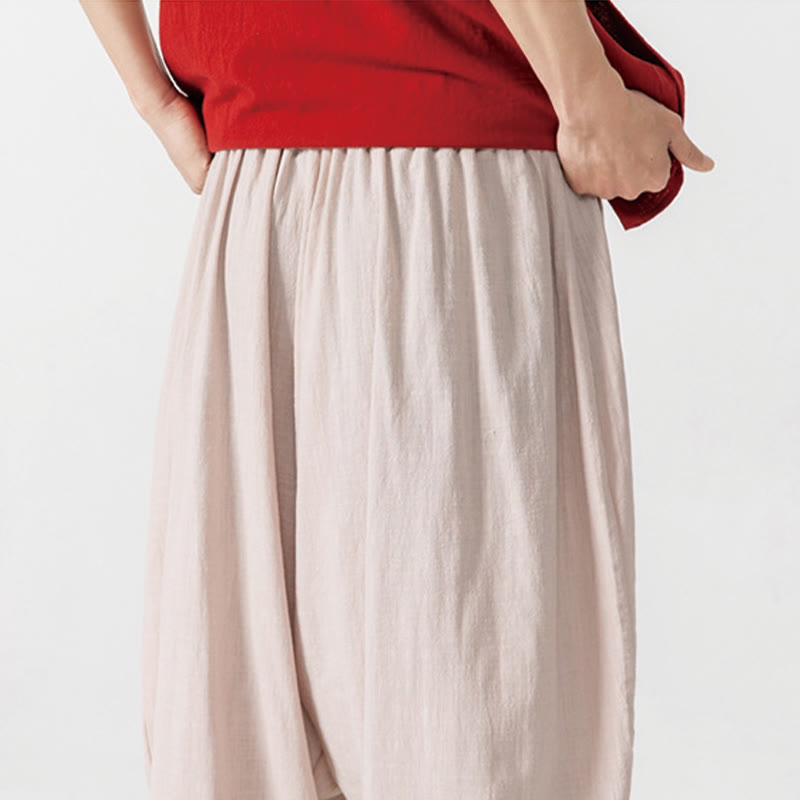 Nimara Ritual Solid Color Drawstring Men's Harem Pants With PocketsAnkle-Length (9 Length)