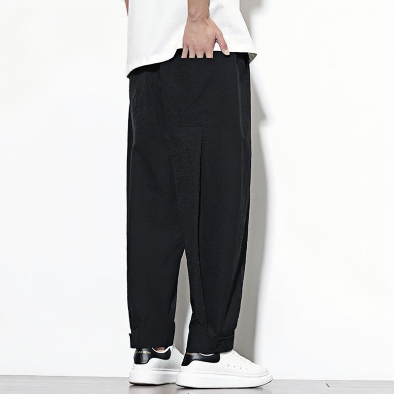 Nimara Ritual Casual Solid Color Drawstring Men's Harem Pants With Pockets