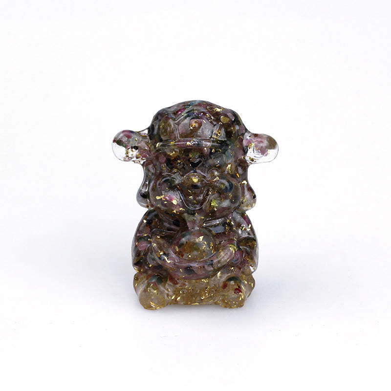 Nimara Ritual God of Wealth Amethyst Crystal Resin Energy Fortune Home Decoration