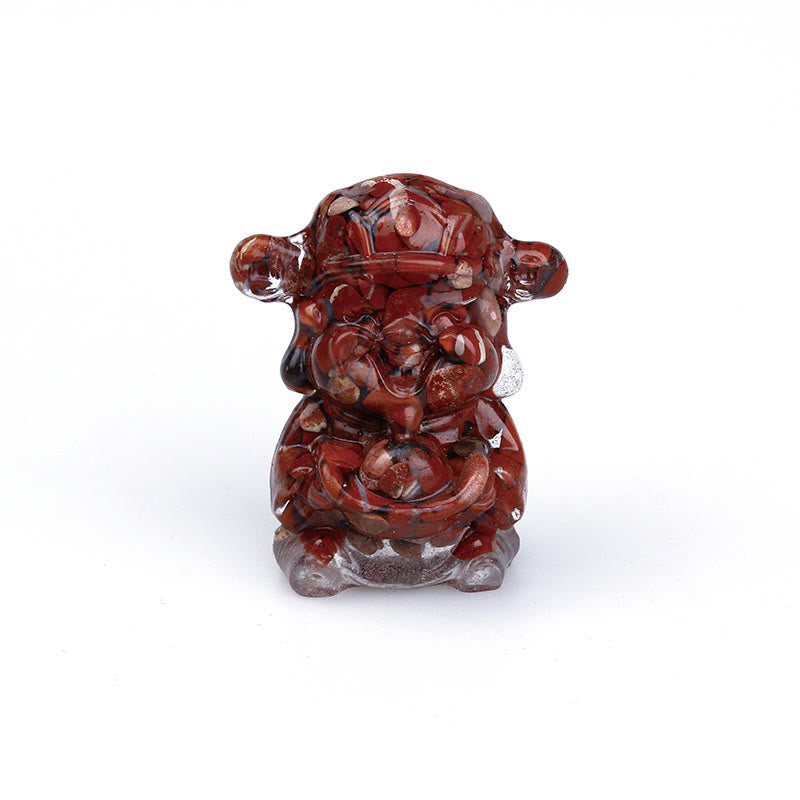 Nimara Ritual God of Wealth Amethyst Crystal Resin Energy Fortune Home Decoration