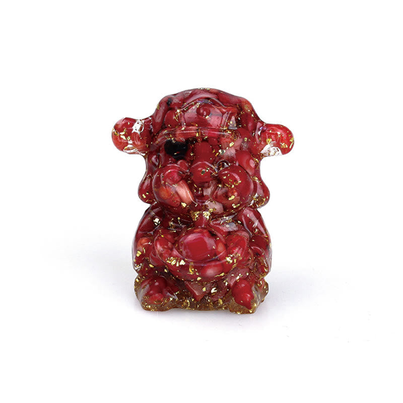 Nimara Ritual God of Wealth Amethyst Crystal Resin Energy Fortune Home Decoration