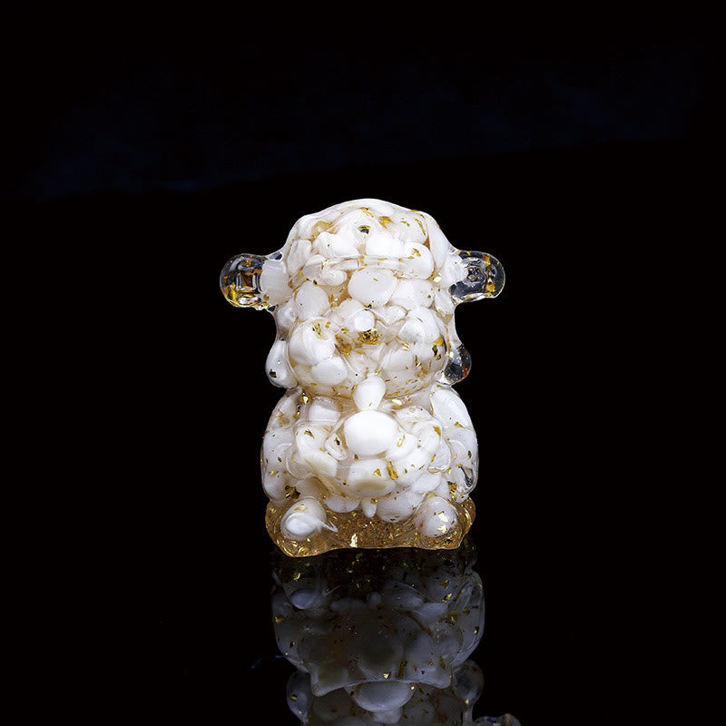 Nimara Ritual God of Wealth Amethyst Crystal Resin Energy Fortune Home Decoration