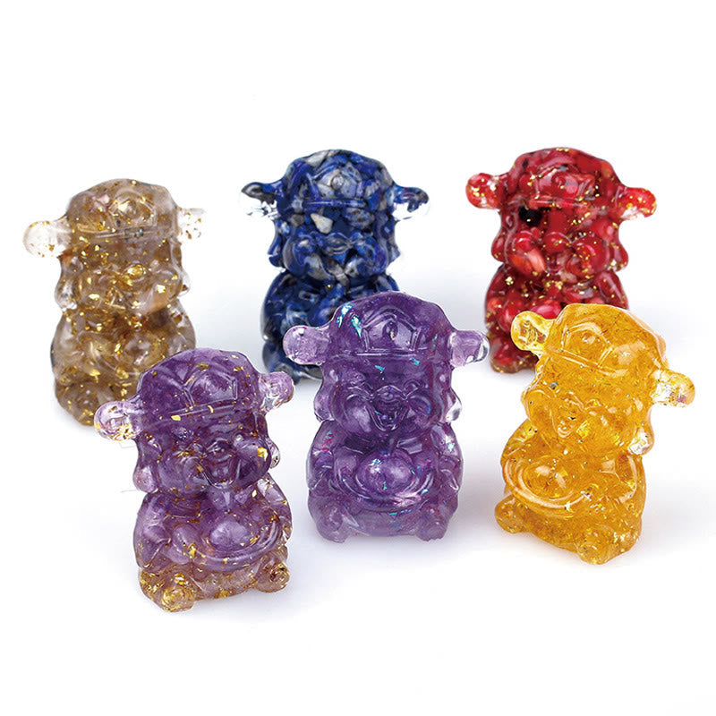 Nimara Ritual God of Wealth Amethyst Crystal Resin Energy Fortune Home Decoration