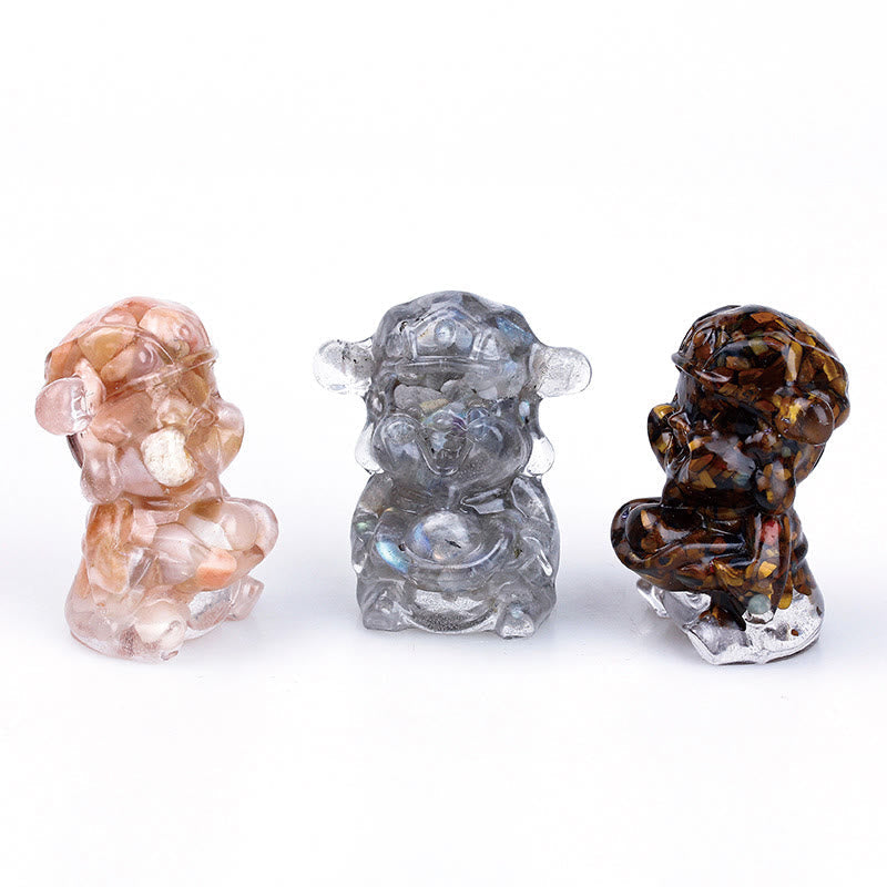 Nimara Ritual God of Wealth Amethyst Crystal Resin Energy Fortune Home Decoration