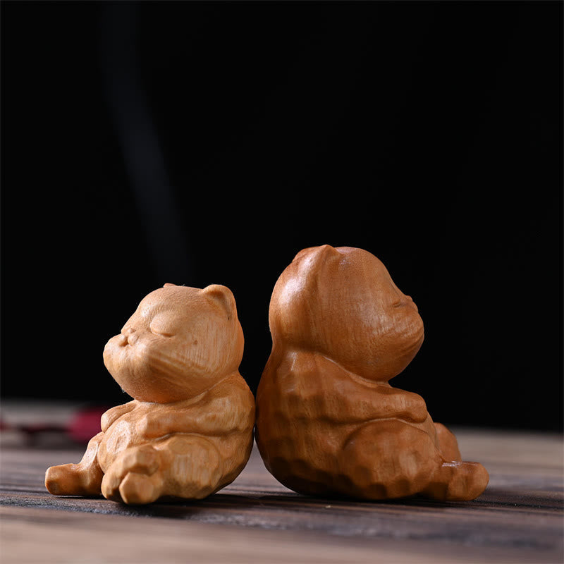 Nimara Ritual Mini Cute Sitting Cat Sandalwood Protection Home Decoration