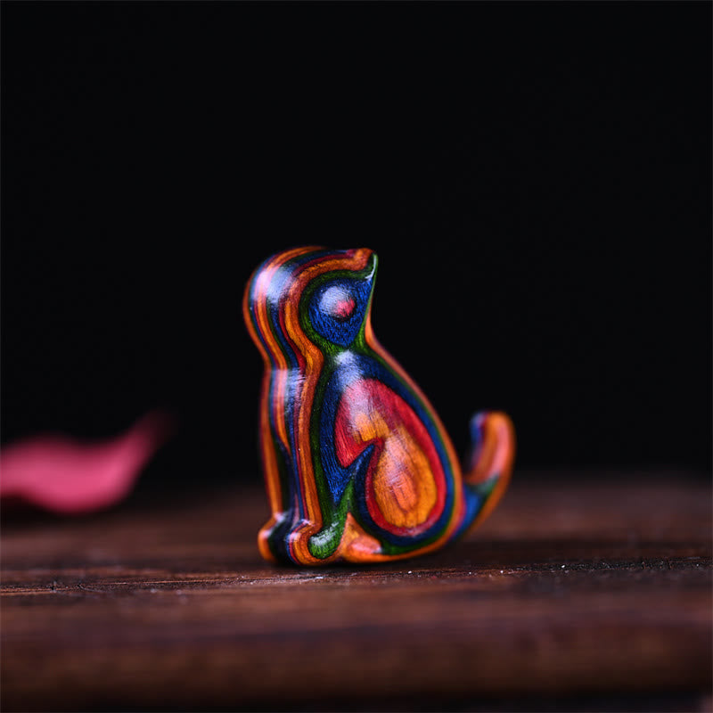 Nimara Ritual Small Leaf Red Sandalwood Ebony Wood Sandalwood Green Sandalwood Lucky Mini Cat Deer Sooth Phone Hanging Decoration