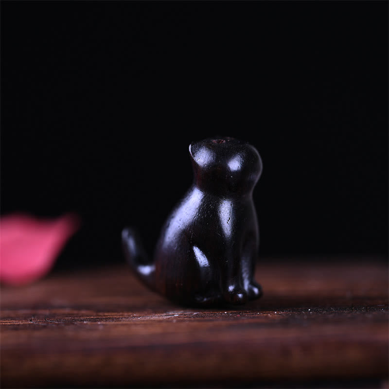 Nimara Ritual Small Leaf Red Sandalwood Ebony Wood Sandalwood Green Sandalwood Lucky Mini Cat Deer Sooth Phone Hanging Decoration