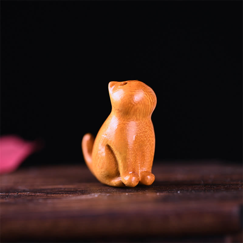Nimara Ritual Small Leaf Red Sandalwood Ebony Wood Sandalwood Green Sandalwood Lucky Mini Cat Deer Sooth Phone Hanging Decoration